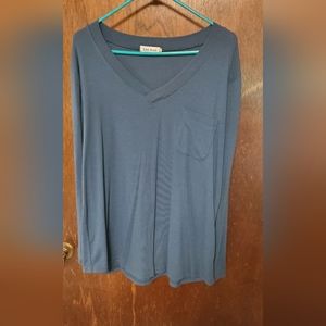 Dusy blue long sleeved top